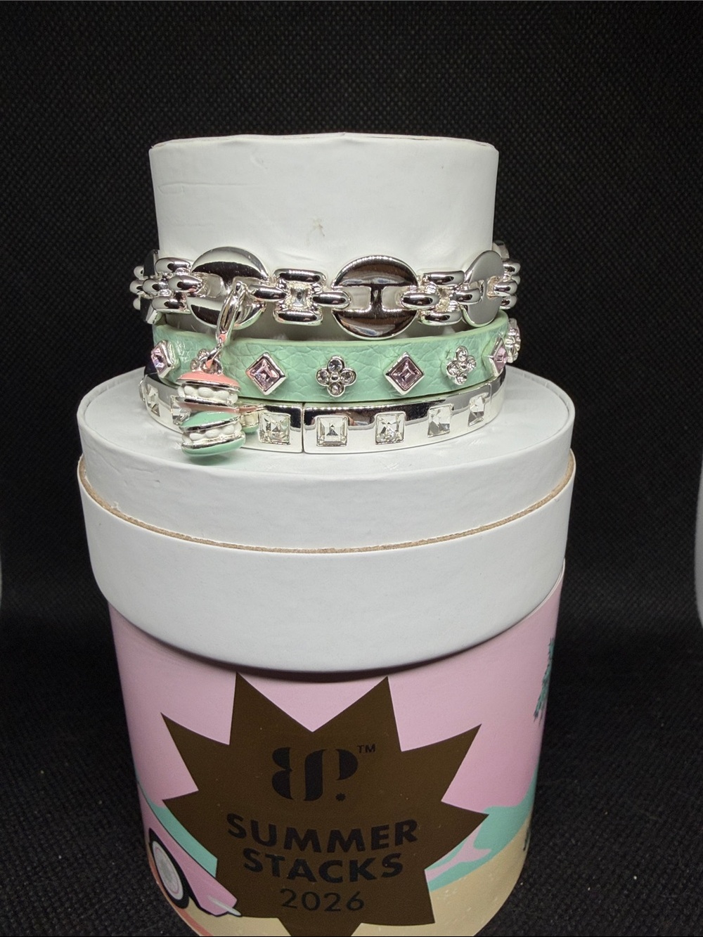 Summer Stack 26: Silver, Mint, and Pink Macaroons